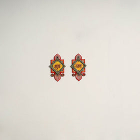 Festive handpainted wooden subh labh 02 - handcrafted