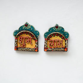 Festive handpainted wooden subh labh 27 - handcrafted