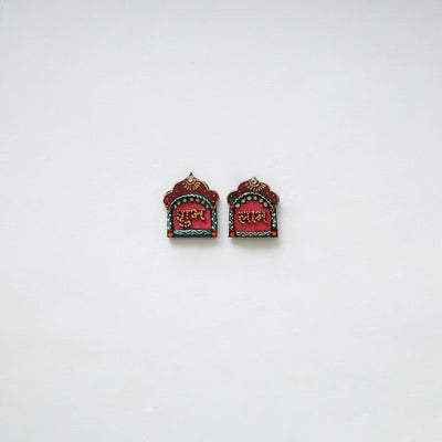 Festive handpainted wooden subh labh 28 - handcrafted