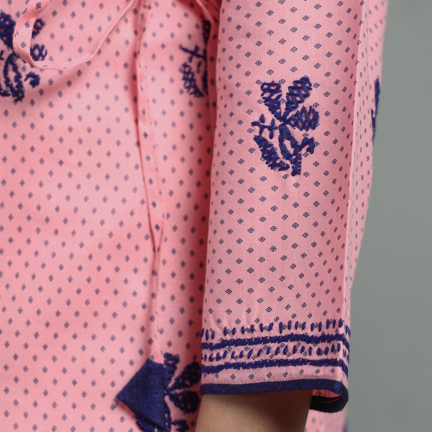 Chikankari Hand Embroidered Cotton Long Kurta for Women