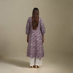 Flared cotton hand batik kurta for women 21 - handcrafted