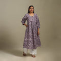 Flared cotton hand batik kurta for women 21 - handcrafted