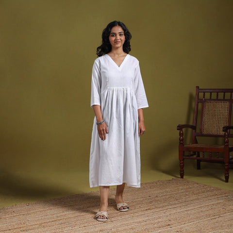 Flex cotton flared plain dress 16 - handcrafted