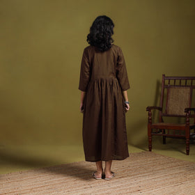 Flex cotton flared plain dress 17 - handcrafted