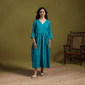 Flex cotton flared plain dress 18 - handcrafted
