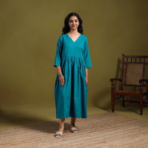 Flex cotton flared plain dress 18 - handcrafted