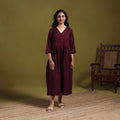 Flex cotton flared plain dress 19 - handcrafted