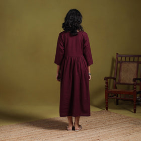 Flex cotton flared plain dress 19 - handcrafted