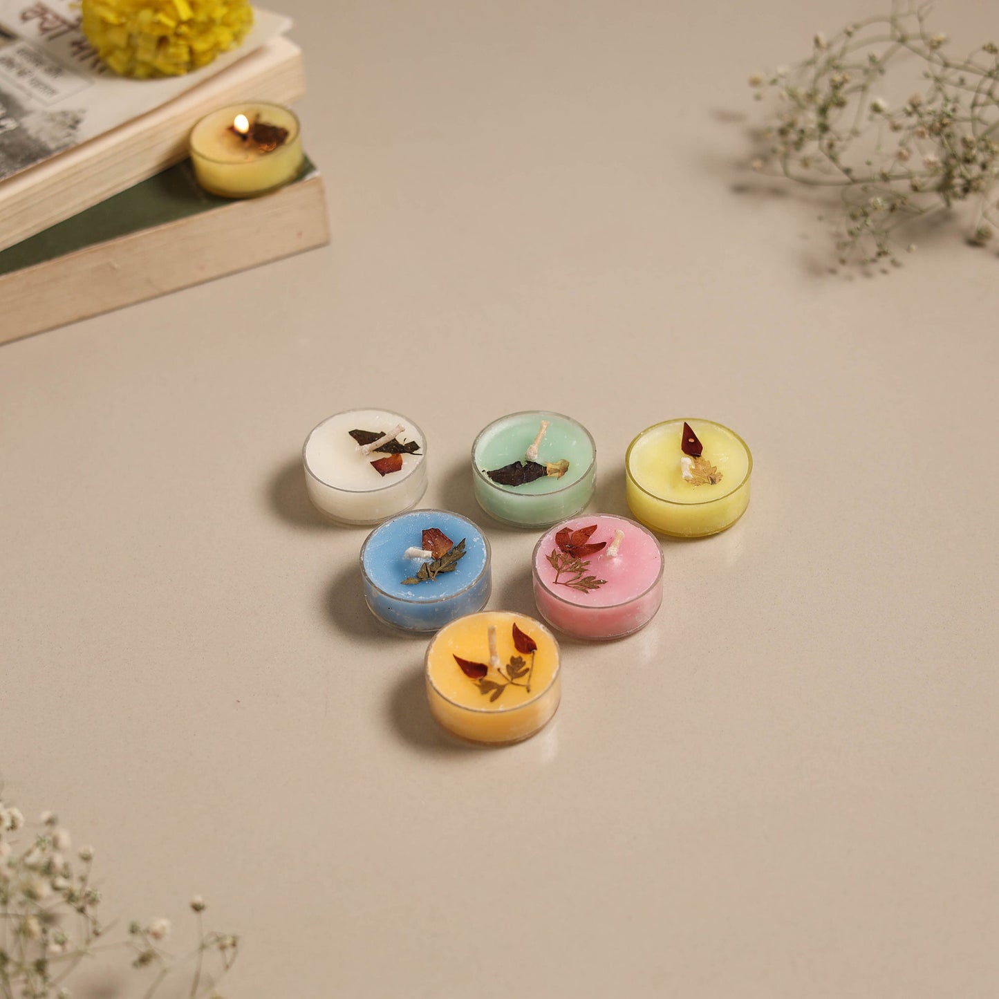 Floating candles - set of 6 - handcrafted