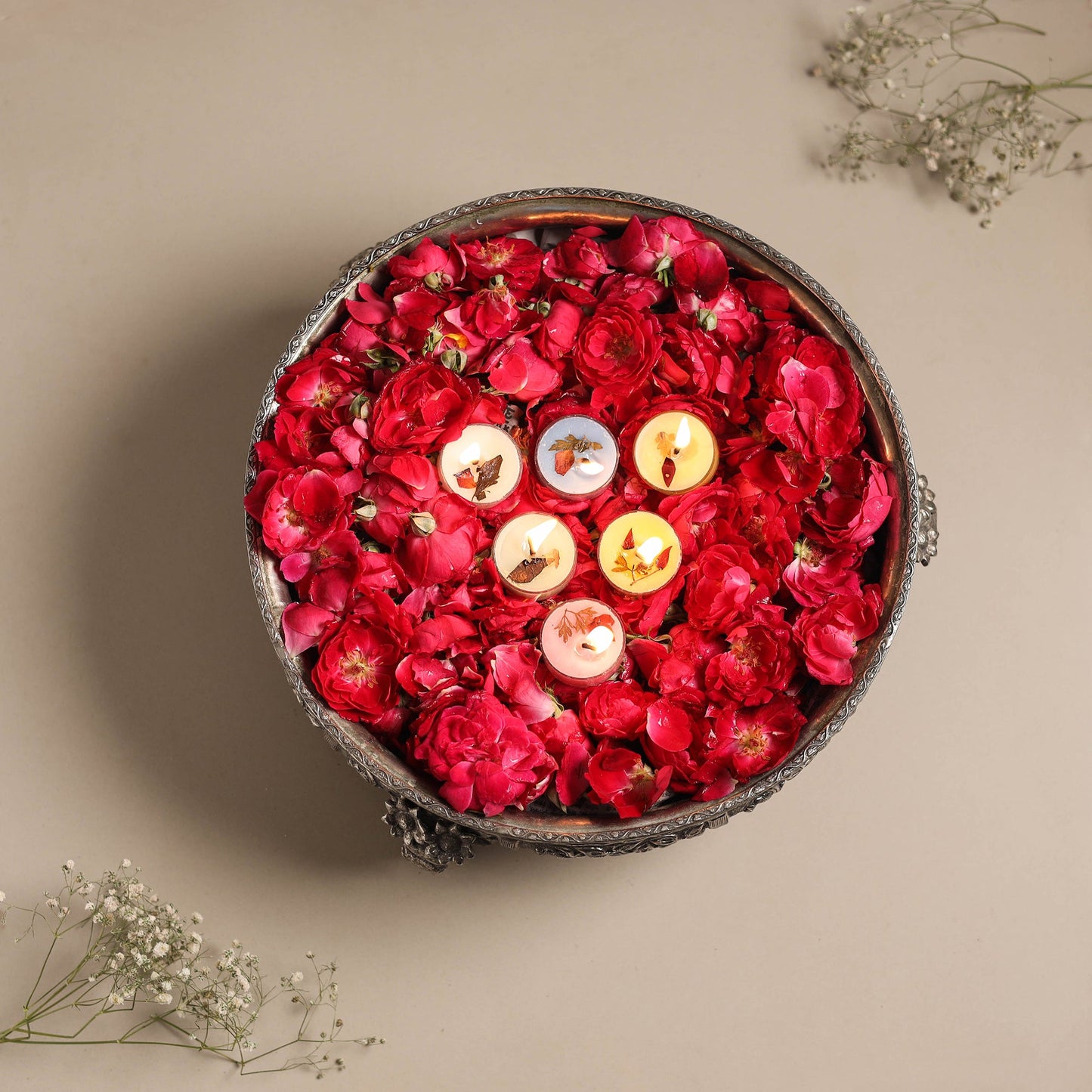 Floating candles - set of 6 - handcrafted