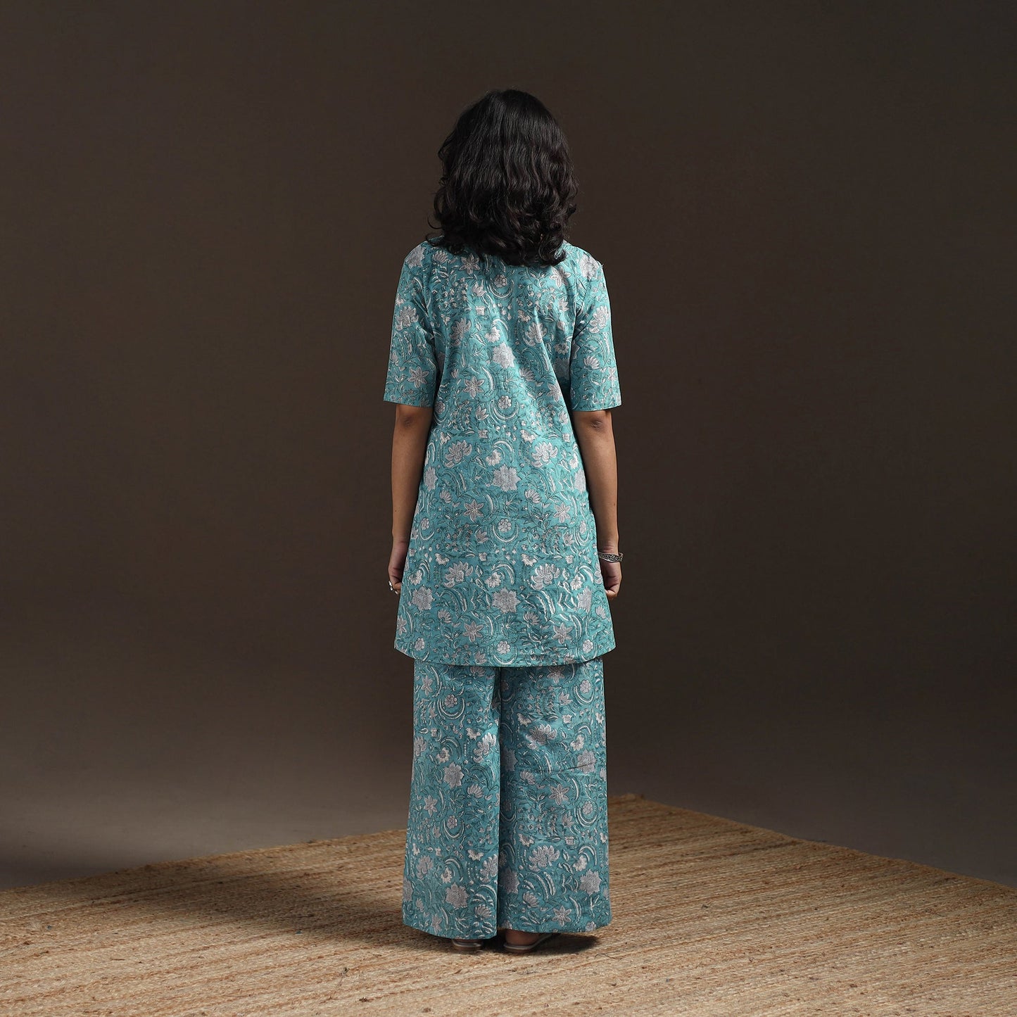 Floral cotton sanganeri co-ord set 10 - handcrafted