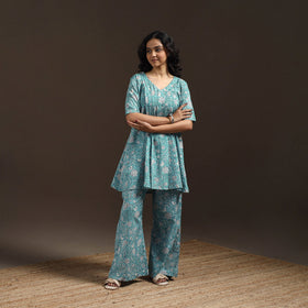 Floral cotton sanganeri co-ord set 10 - handcrafted