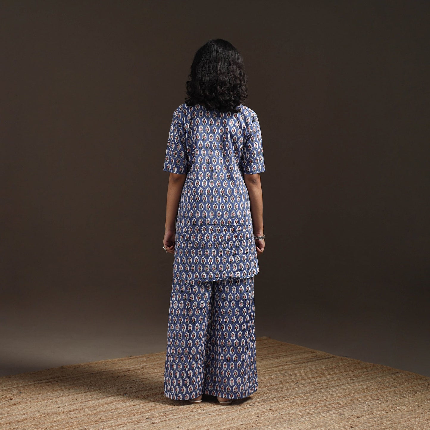 Floral cotton sanganeri co-ord set 14 - handcrafted