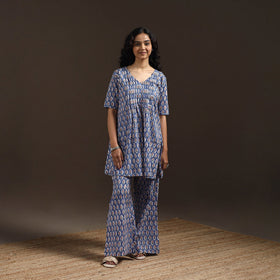 Floral cotton sanganeri co-ord set 14 - handcrafted