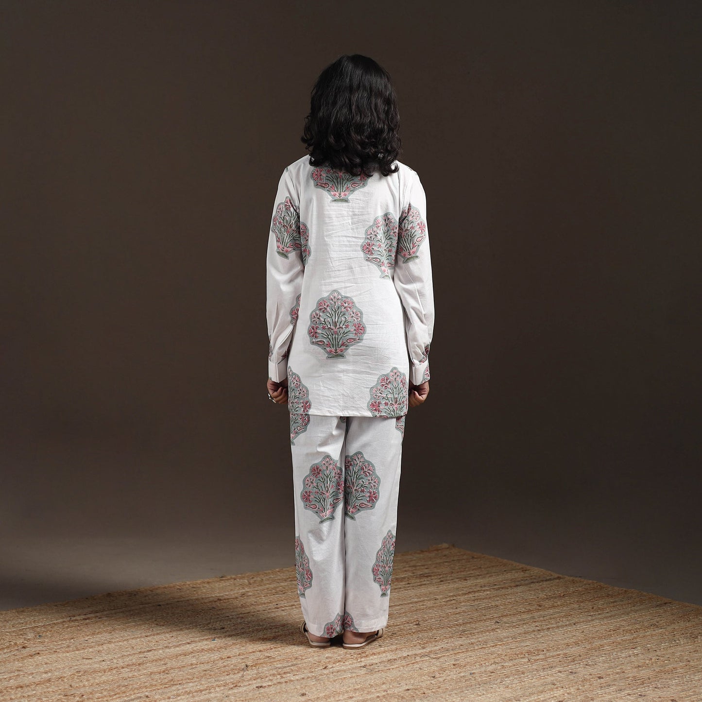 Floral cotton sanganeri co-ord set 15 - handcrafted