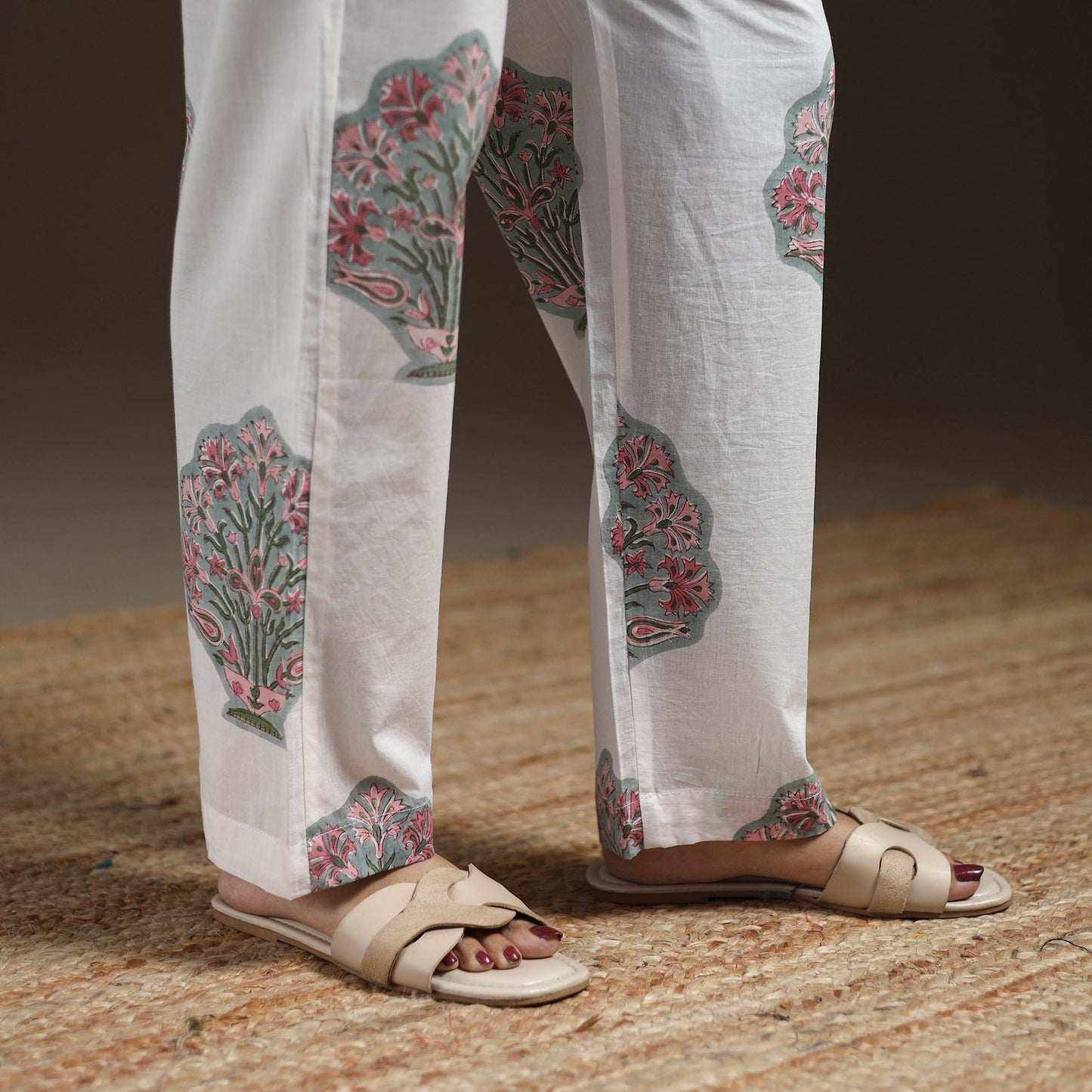 Floral cotton sanganeri co-ord set 15 - handcrafted