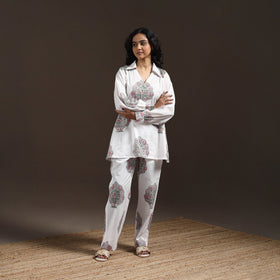 Floral cotton sanganeri co-ord set 15 - handcrafted