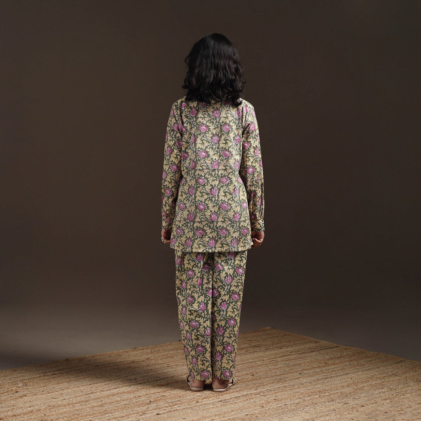 Floral cotton sanganeri co-ord set 16 - handcrafted
