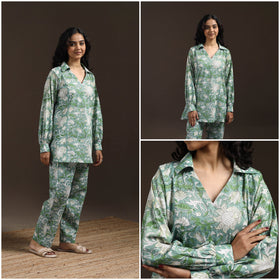 Floral cotton sanganeri co-ord set 19 - handcrafted
