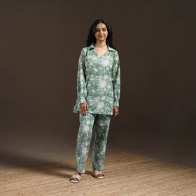 Floral cotton sanganeri co-ord set 19 - handcrafted