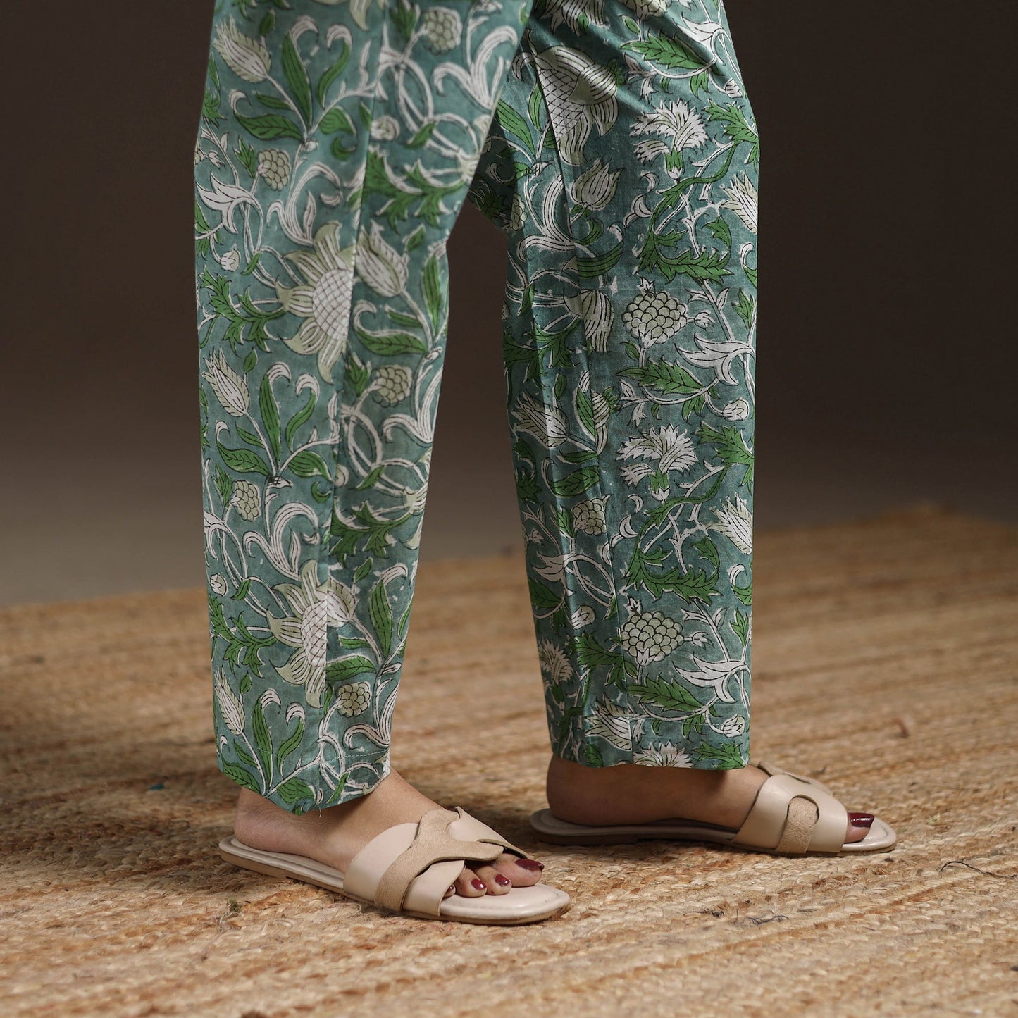 Floral cotton sanganeri co-ord set 19 - handcrafted