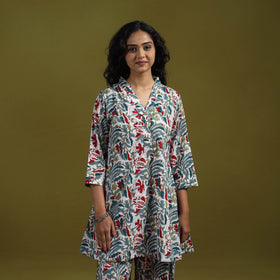 Floral cotton sanganeri co-ord set 05 - handcrafted