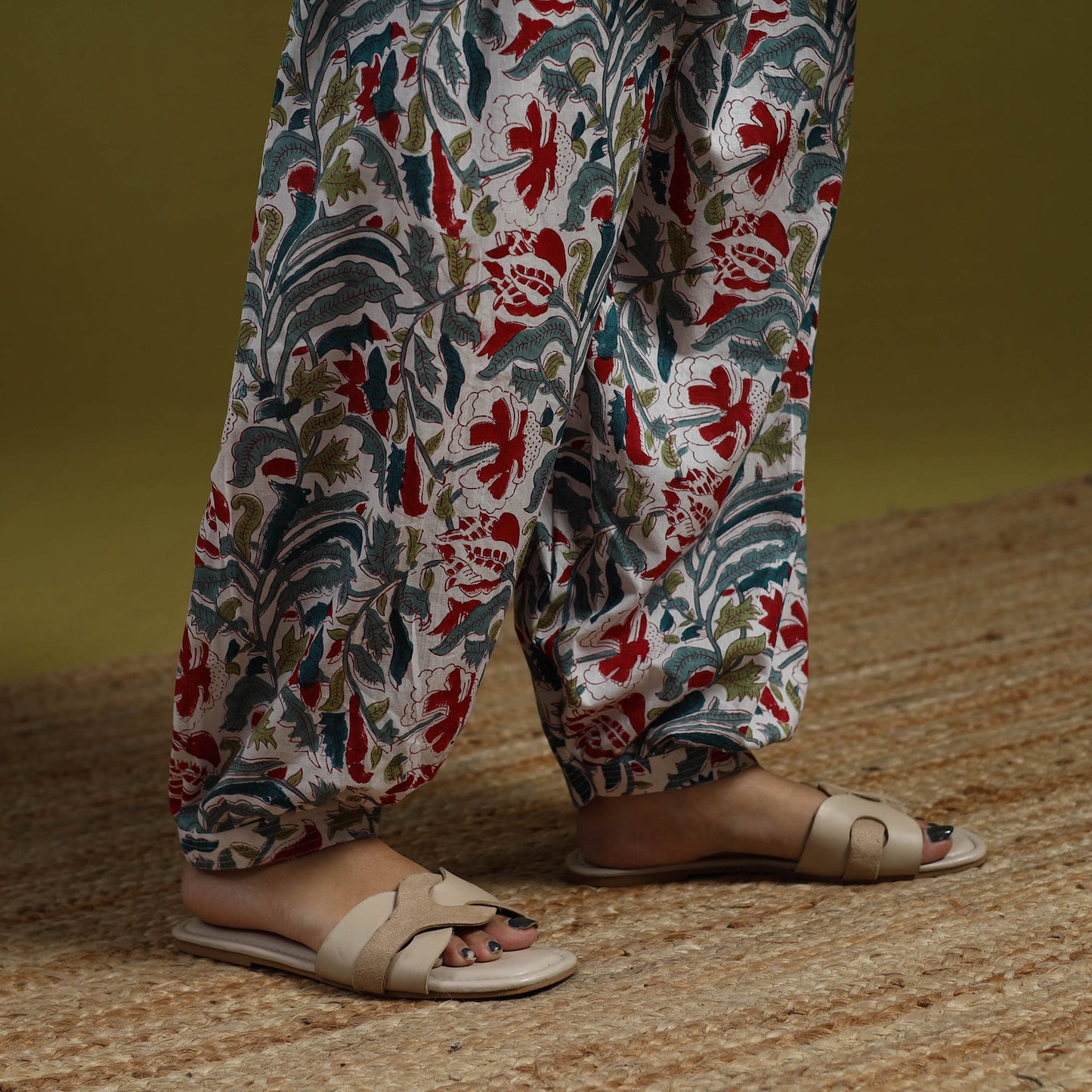 Floral cotton sanganeri co-ord set 05 - handcrafted