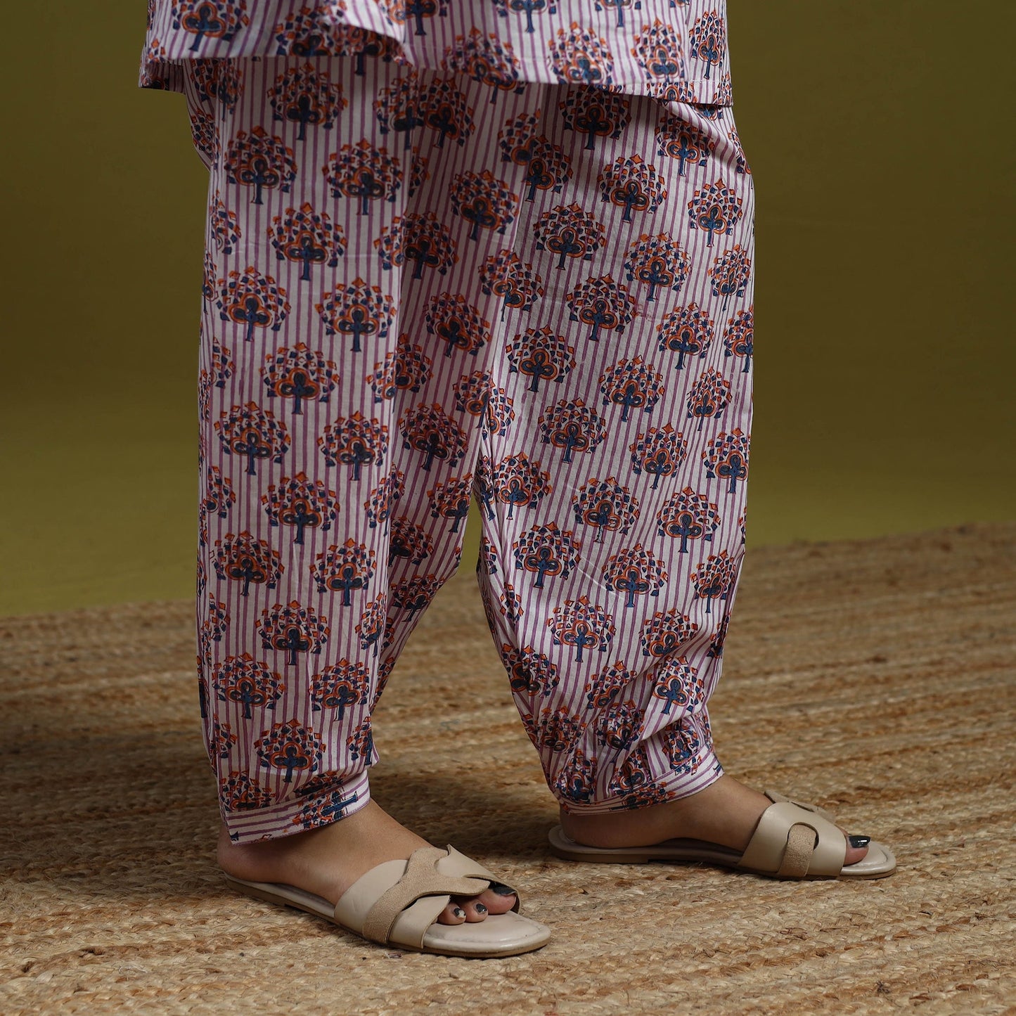 Floral cotton sanganeri co-ord set 06 - handcrafted