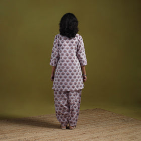 Floral cotton sanganeri co-ord set 06 - handcrafted