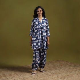 Floral cotton sanganeri co-ord set 07 - handcrafted