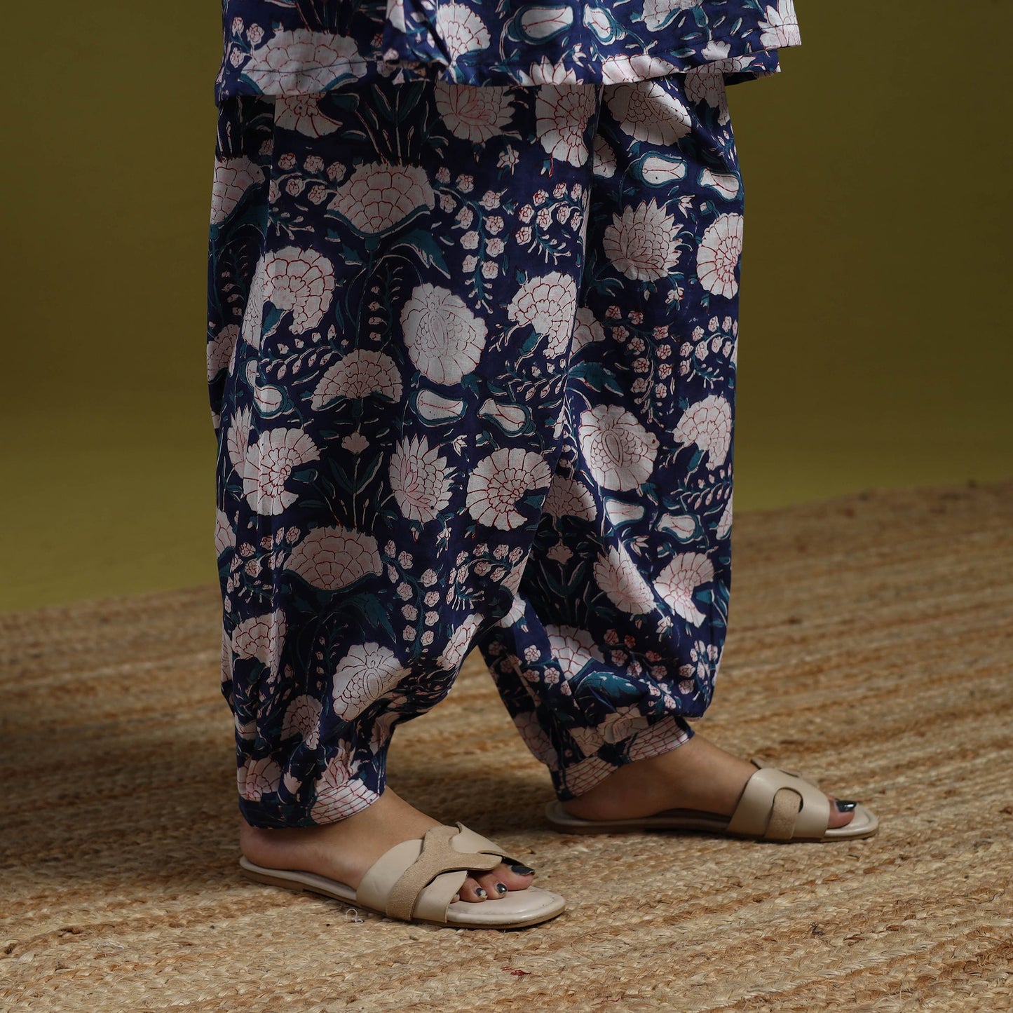 Floral cotton sanganeri co-ord set 07 - handcrafted