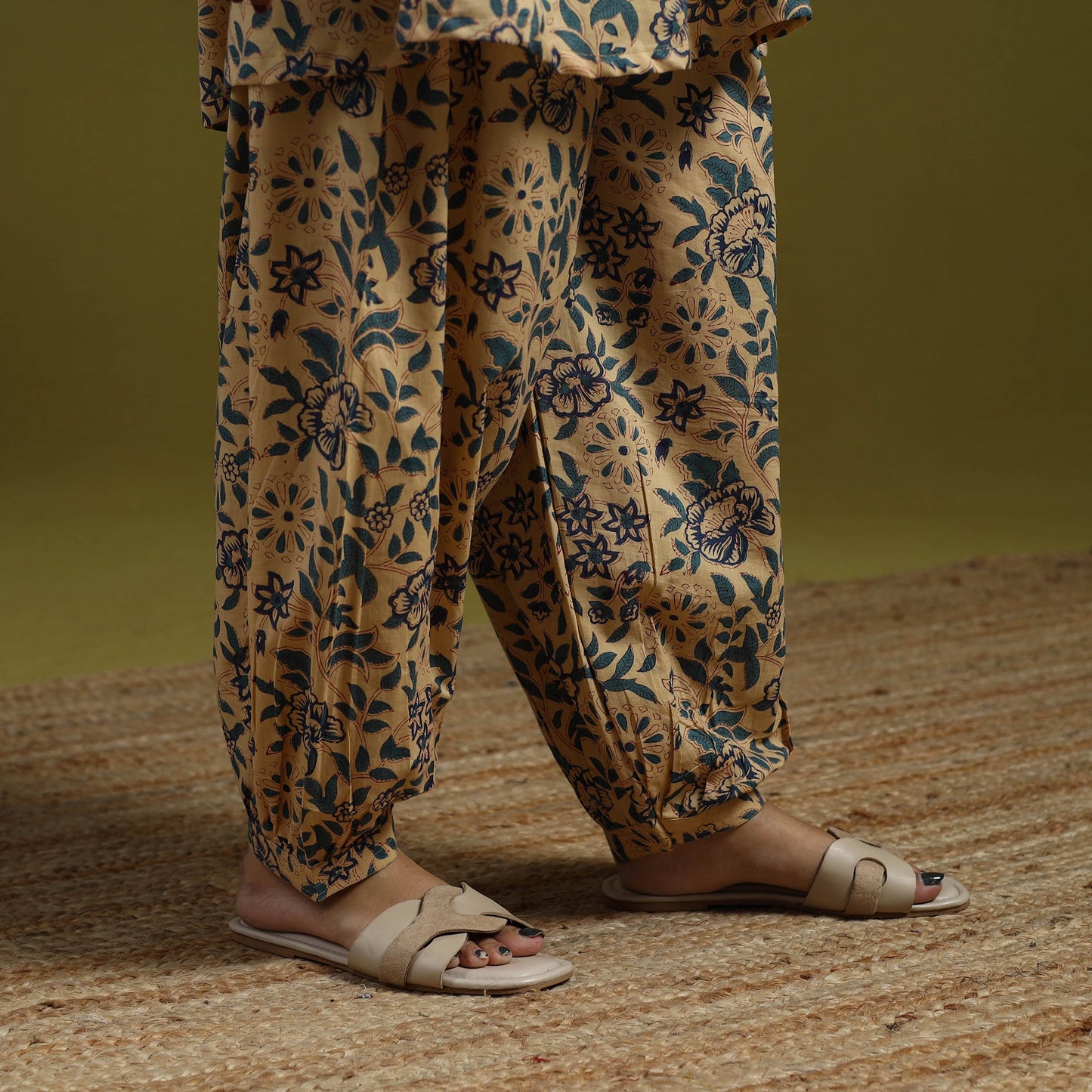 Floral cotton sanganeri co-ord set 08 - handcrafted