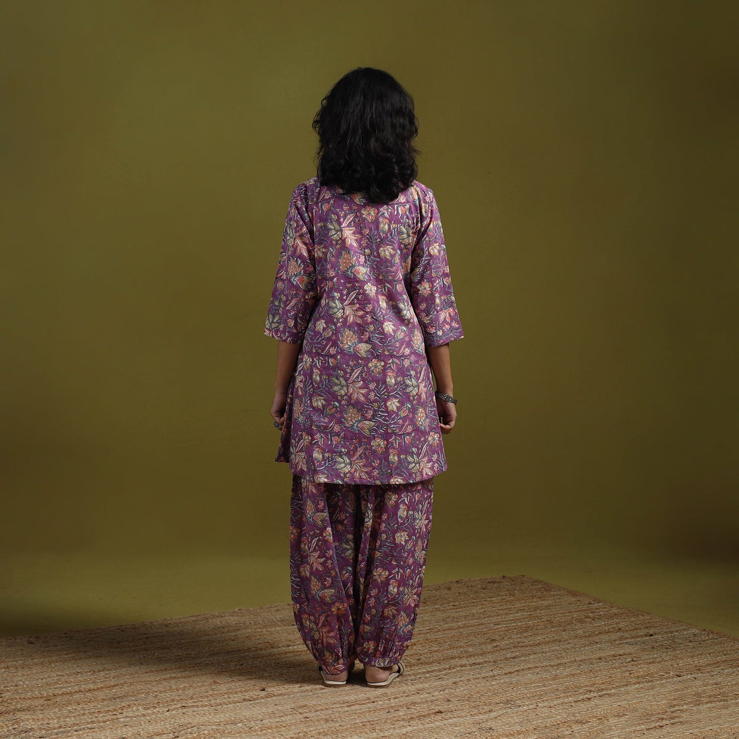 Floral cotton sanganeri co-ord set 09 - handcrafted