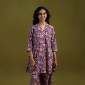 Floral cotton sanganeri co-ord set 09 - handcrafted