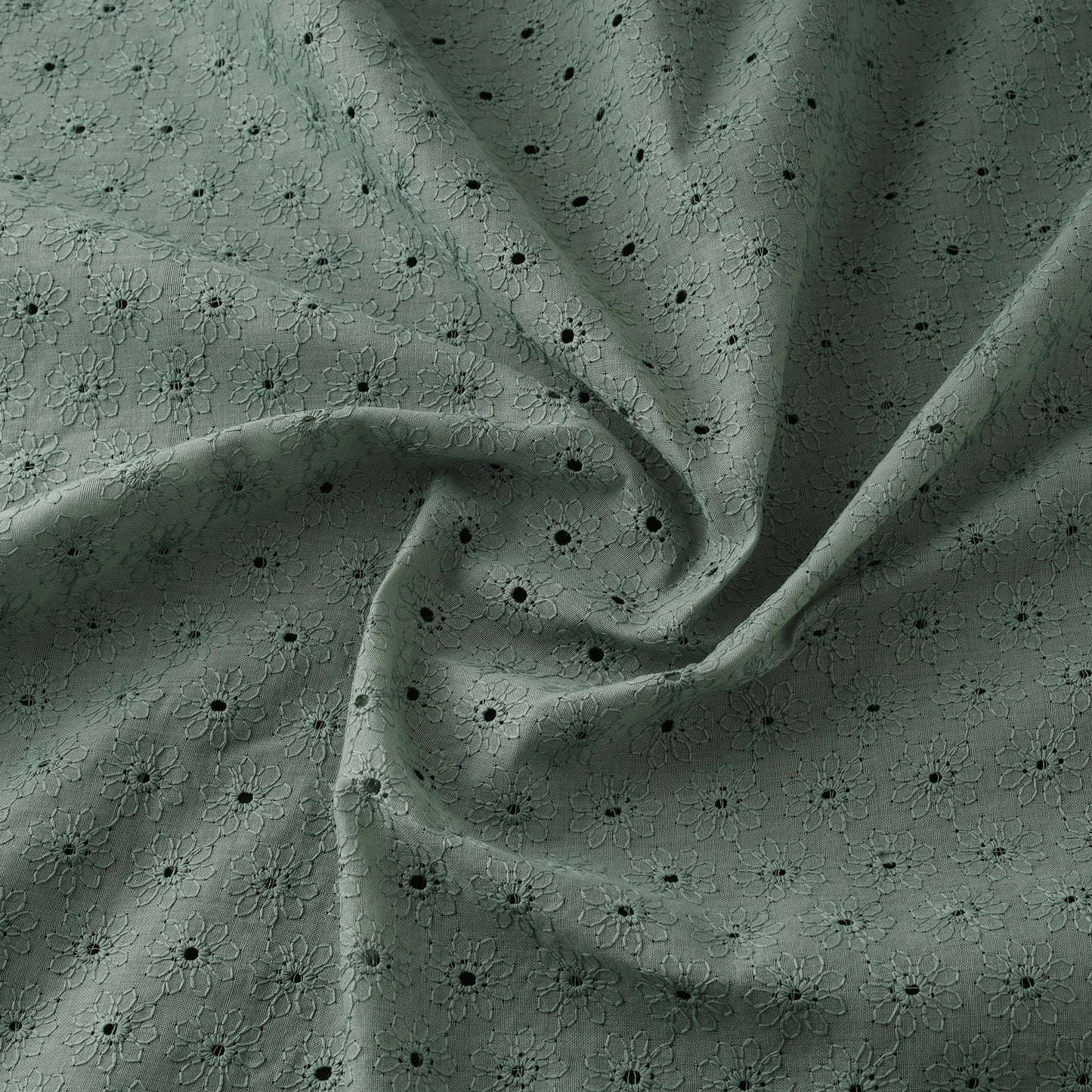 Floral embroidered cotton hakoba fabric 02 - handcrafted