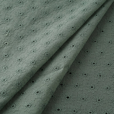Floral embroidered cotton hakoba fabric 02 - handcrafted