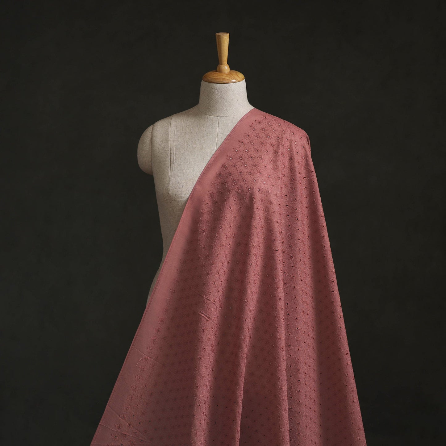 Floral embroidered cotton hakoba fabric 11 - handcrafted