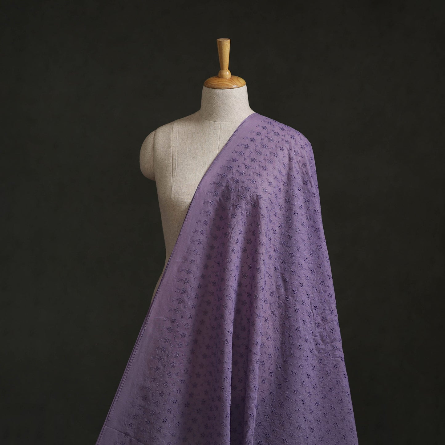 Floral embroidered cotton hakoba fabric 12 - handcrafted