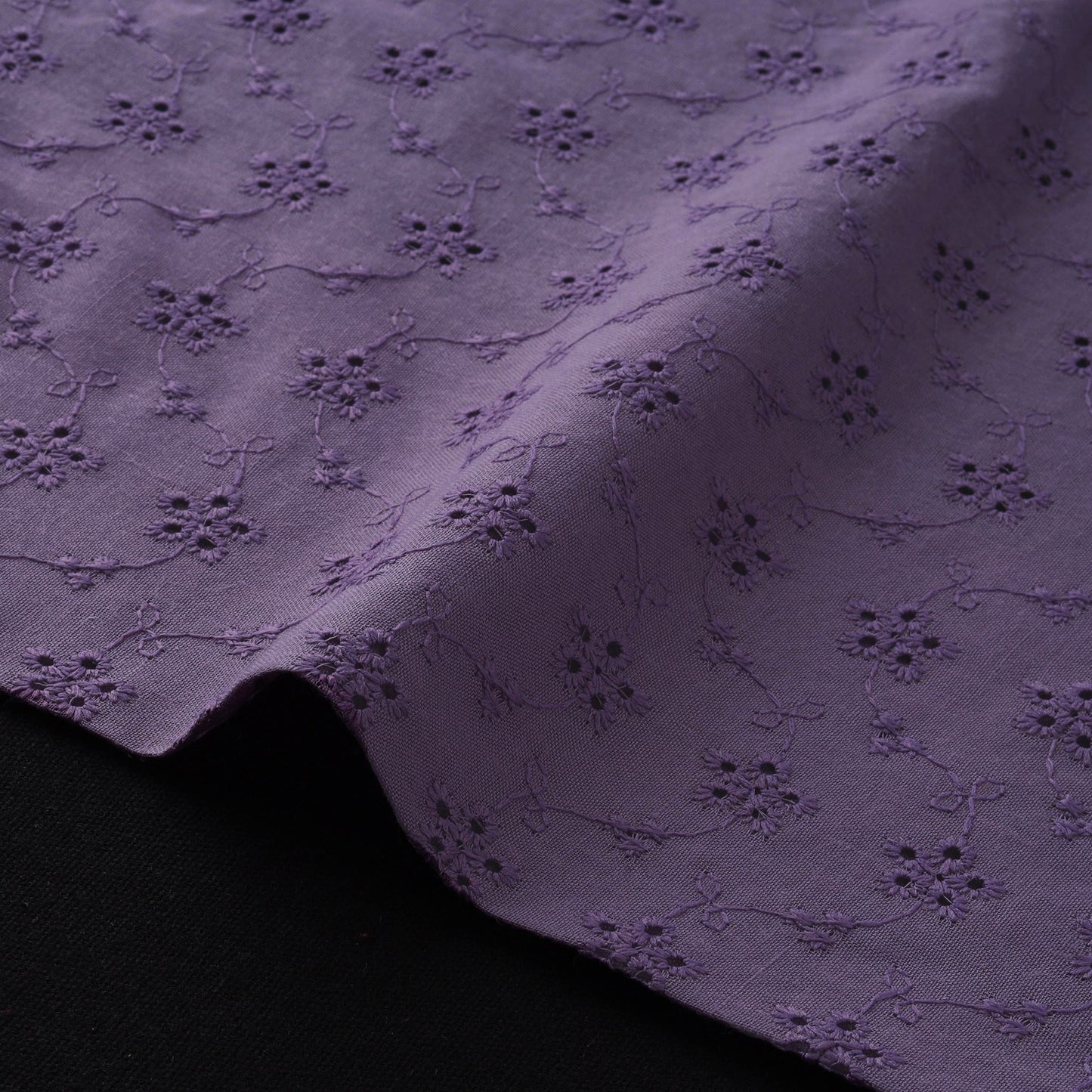 Floral embroidered cotton hakoba fabric 12 - handcrafted