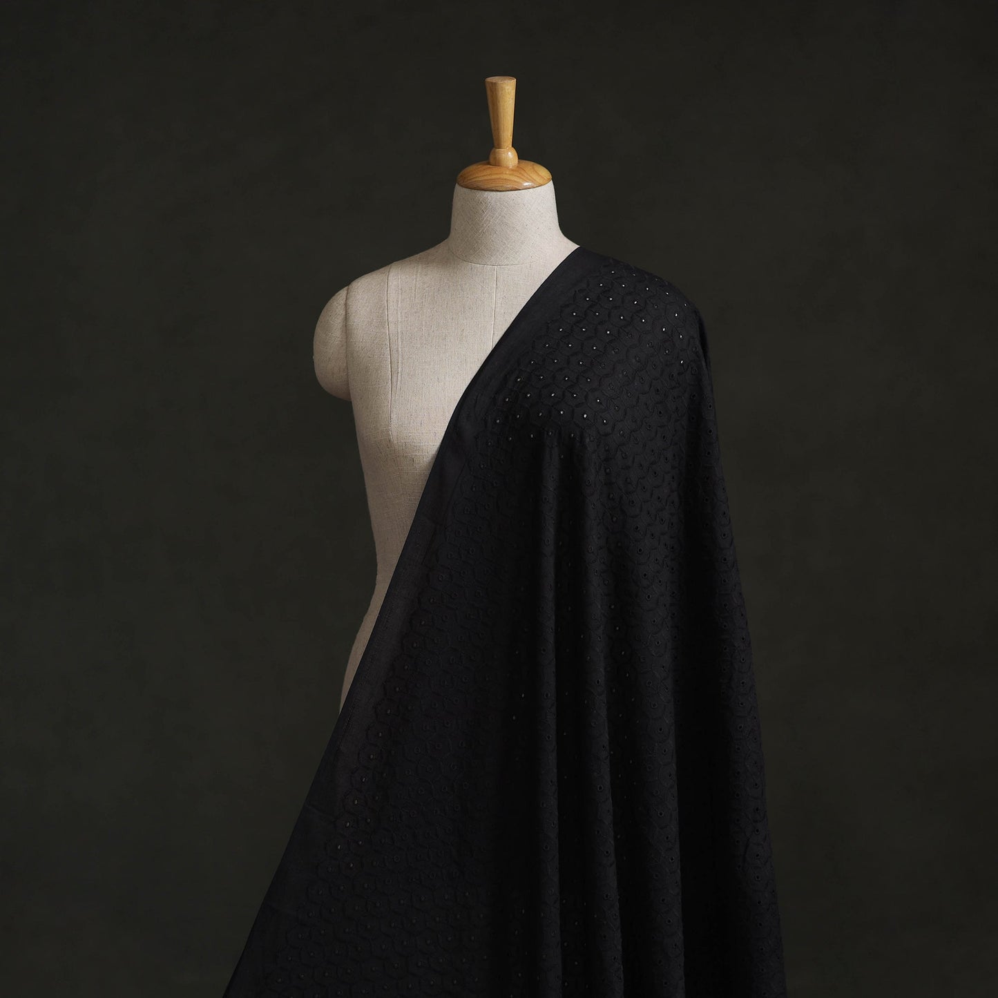 Floral embroidered cotton hakoba fabric 15 - handcrafted