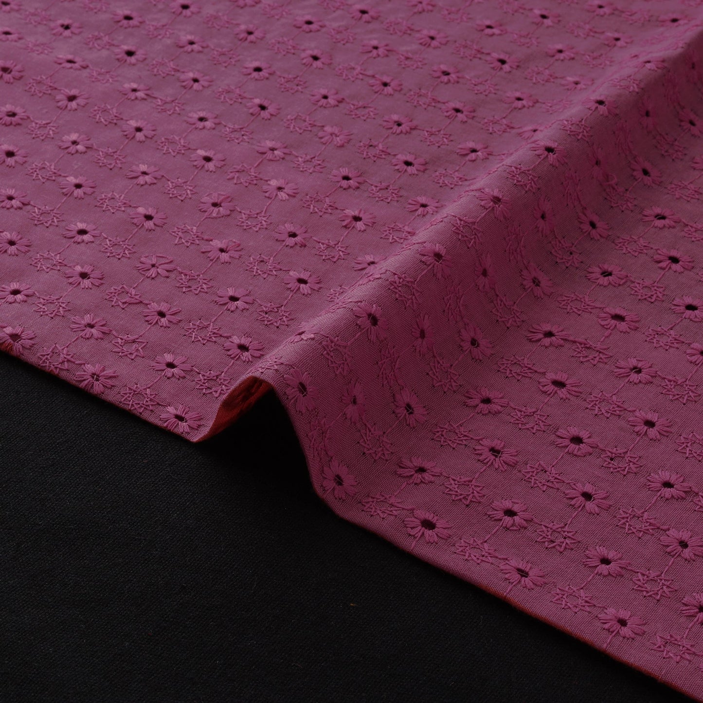 Floral embroidered cotton hakoba fabric 16 - handcrafted