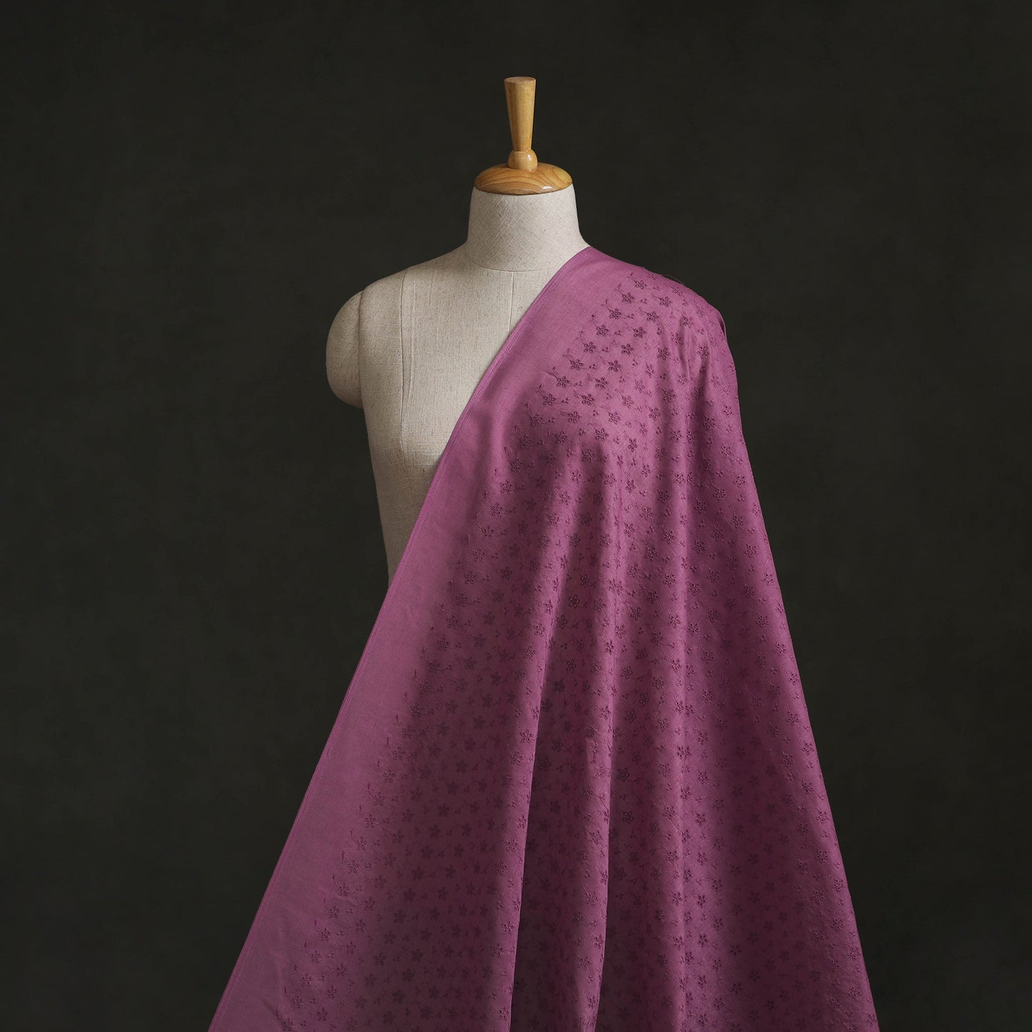 Floral embroidered cotton hakoba fabric 17 - handcrafted