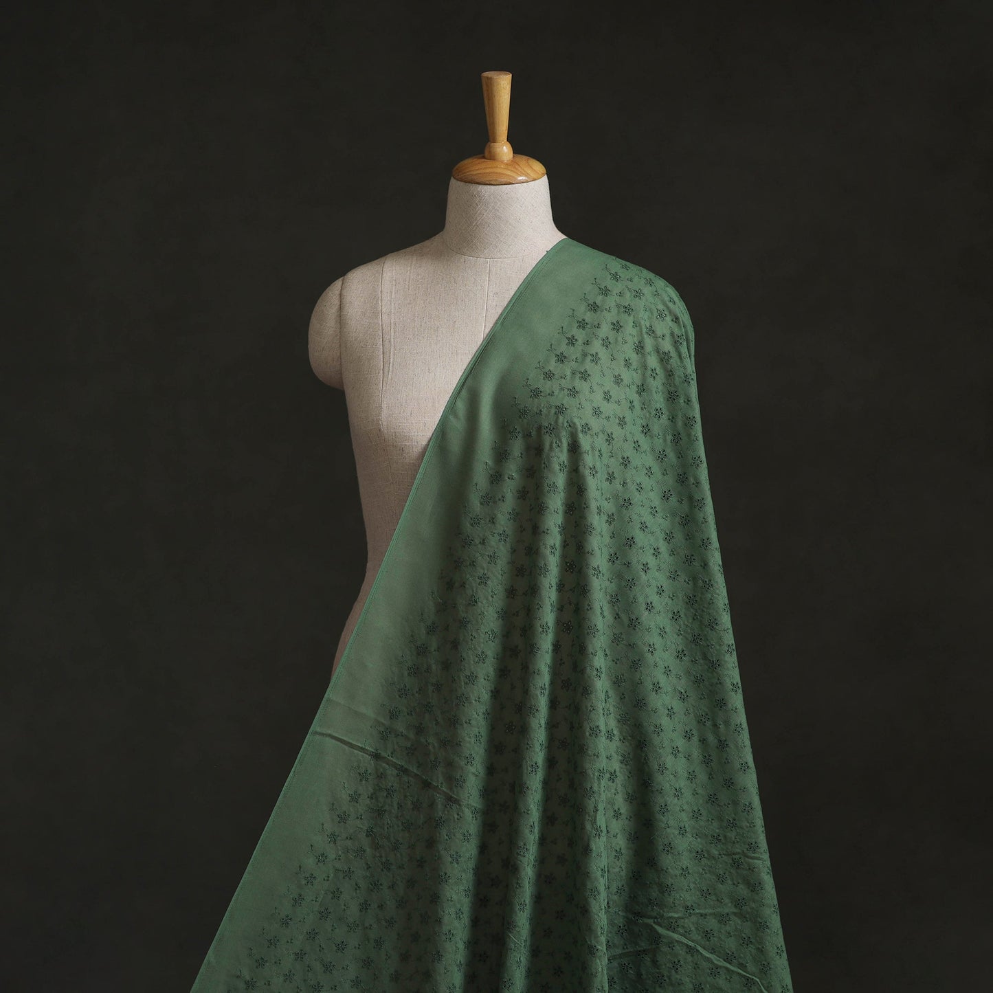 Floral embroidered cotton hakoba fabric 18 - handcrafted