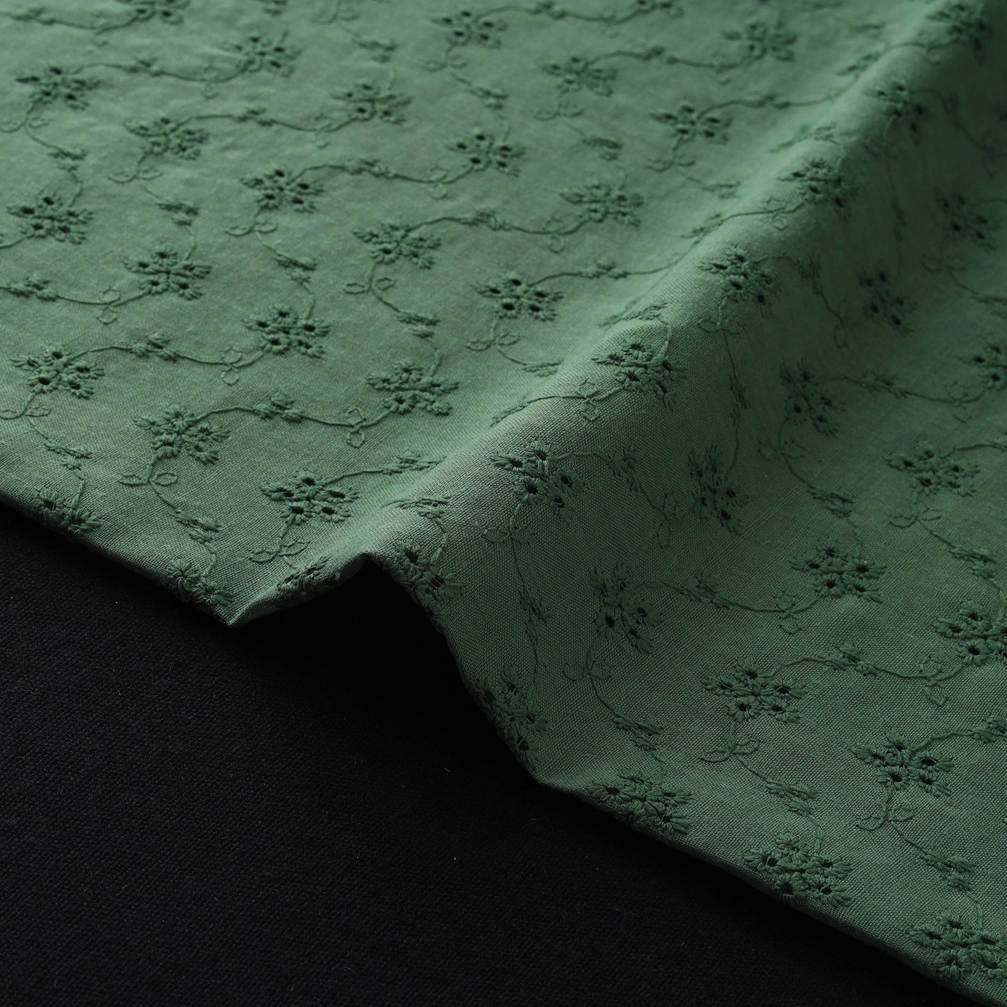 Floral embroidered cotton hakoba fabric 18 - handcrafted