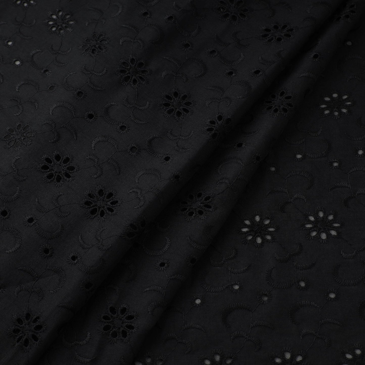 Floral embroidered natural dyed cotton hakoba fabric 01