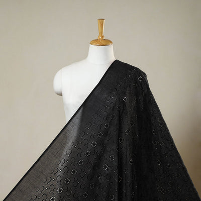 Floral embroidered natural dyed cotton hakoba fabric 01