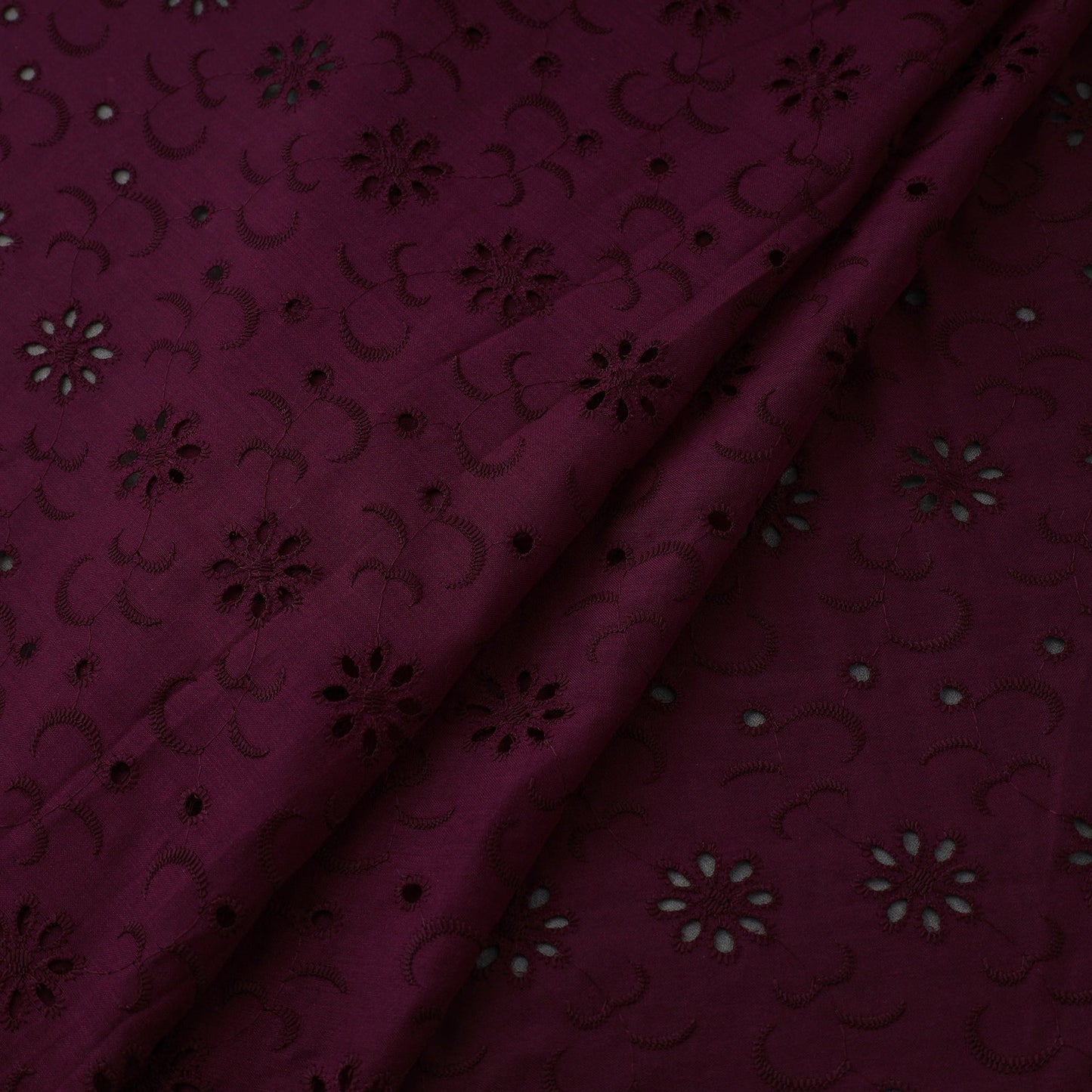 Floral embroidered natural dyed cotton hakoba fabric 02