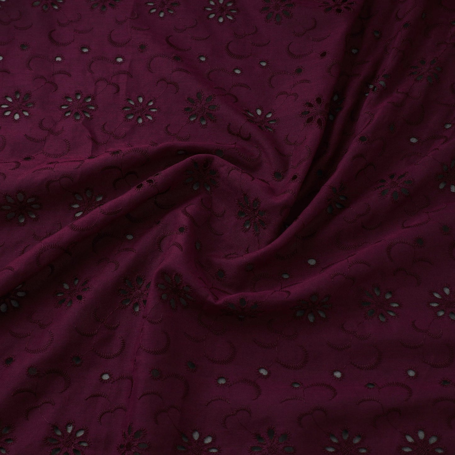 Floral embroidered natural dyed cotton hakoba fabric 02