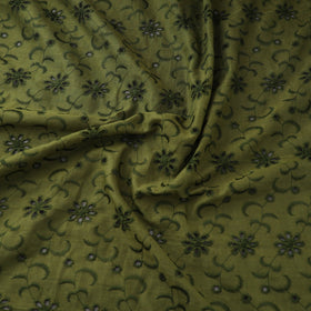Floral embroidered natural dyed cotton hakoba fabric 04