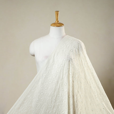 Floral embroidered natural dyed cotton hakoba fabric 06